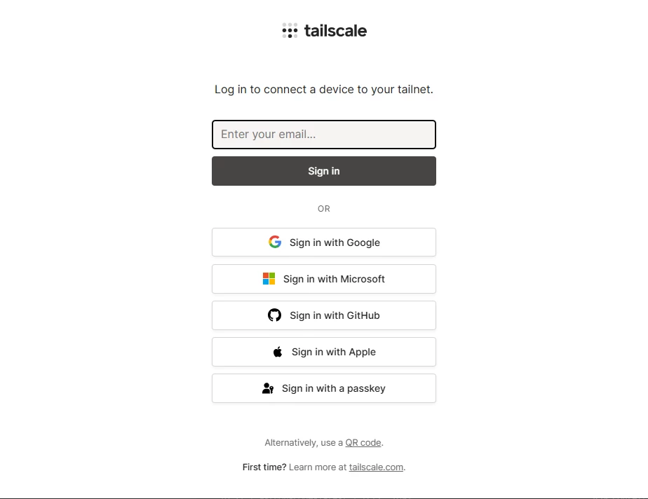 Tailscale 登录账号